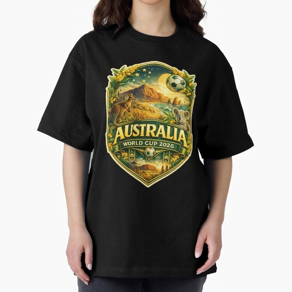 Australia FIFA World Cup 2026 Great Barrier Reef Outback Kangaroo Coast Oversized T-Shirt Wear the Spirit of Match Day Hype around FIFA World Cup 2026 Group Stage, Mbappe and Neymar, Argentina, France and Brazil, Match Day Excitement, Supporter