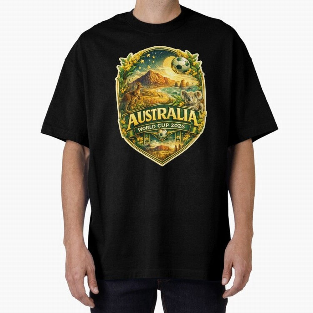 Australia FIFA World Cup 2026 Great Barrier Reef Outback Kangaroo Coast Oversized T-Shirt Wear the Spirit of Match Day Hype around FIFA World Cup 2026 Group Stage, Mbappe and Neymar, Argentina, France and Brazil, Match Day Excitement, Supporter