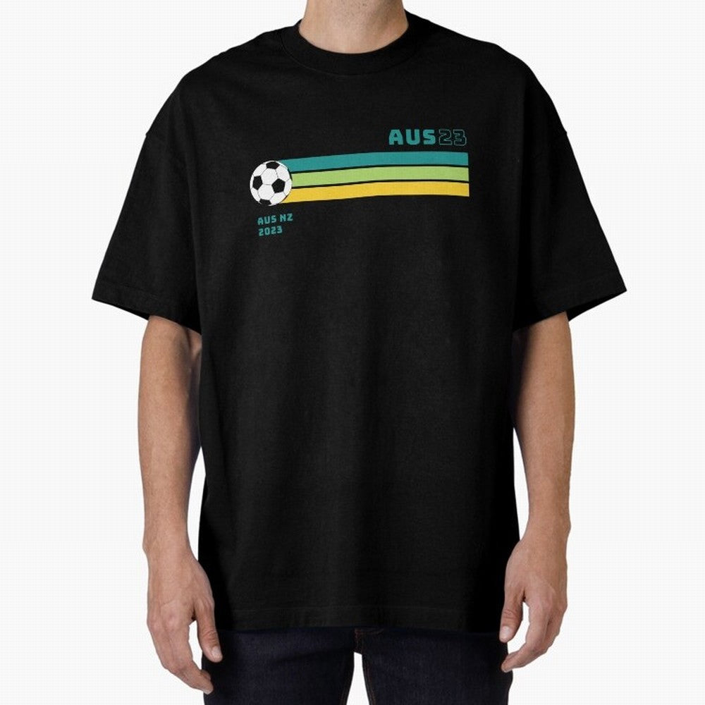 Australian Womens World Cup 2023 Oversized T-Shirt Represent the FIFA World Cup 2026 Journey through Messi and Cristiano Ronaldo Highlights, England, France and Netherlands Pride, Global Supporter Spirit, Legendary Goals, National Colors and