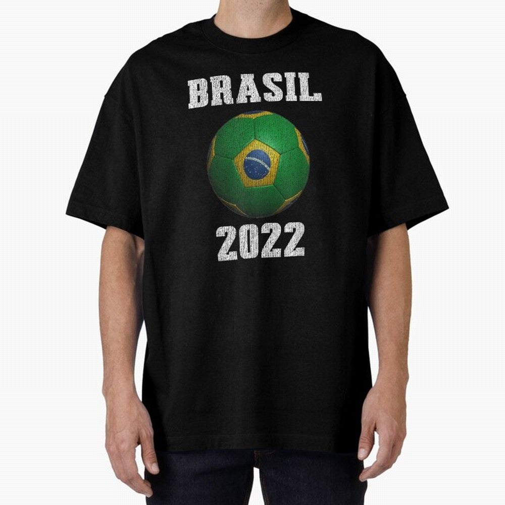 Brasil Flag Soccer Jersey Football Graphic Design T-Shirt Oversized T-Shirt Relive Legendary Nights from FIFA World Cup 2026 USA Canada Mexico Connected to CR7 and Messi, Argentina Energy, Worldwide Fan Energy, Dramatic Goals, Stadium Lights and