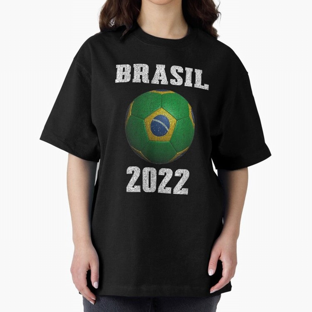Brasil Flag Soccer Jersey Football Graphic Design T-Shirt Oversized T-Shirt Relive Legendary Nights from FIFA World Cup 2026 USA Canada Mexico Connected to CR7 and Messi, Argentina Energy, Worldwide Fan Energy, Dramatic Goals, Stadium Lights and