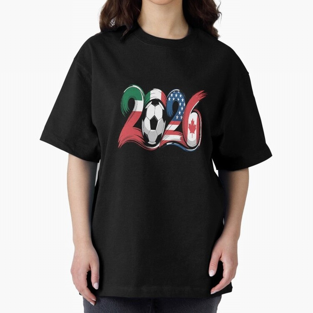 2026 Soccer Play Game Year Players Oversized T-Shirt Elevate the FIFA World Cup 2026 Group Stage Journey through Messi, Neymar and Mbappe Highlights, England Pride, Retro Football Energy, Iconic Rivalries, Trophy Chase Drama and Stadium Atmosphere;