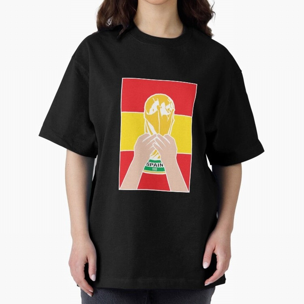Champion Spain 2010 Oversized T-Shirt Feel FIFA World Cup 2026 Group Stage for Fans of CR7 and Brazil, Bringing Sports Nostalgia, International Competition, Famous Players and Unforgettable Victories; Made for Collectors Who Enjoy Iconic Players,