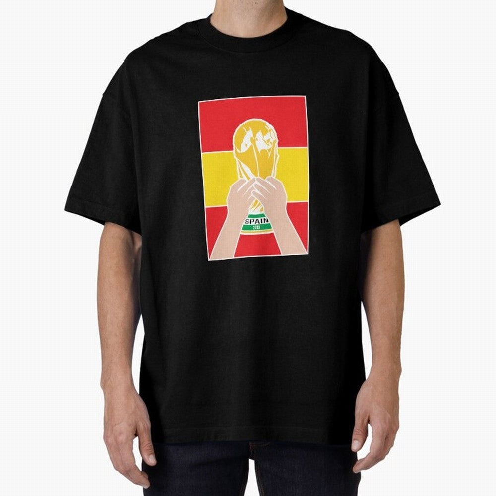 Champion Spain 2010 Oversized T-Shirt Feel FIFA World Cup 2026 Group Stage for Fans of CR7 and Brazil, Bringing Sports Nostalgia, International Competition, Famous Players and Unforgettable Victories; Made for Collectors Who Enjoy Iconic Players,