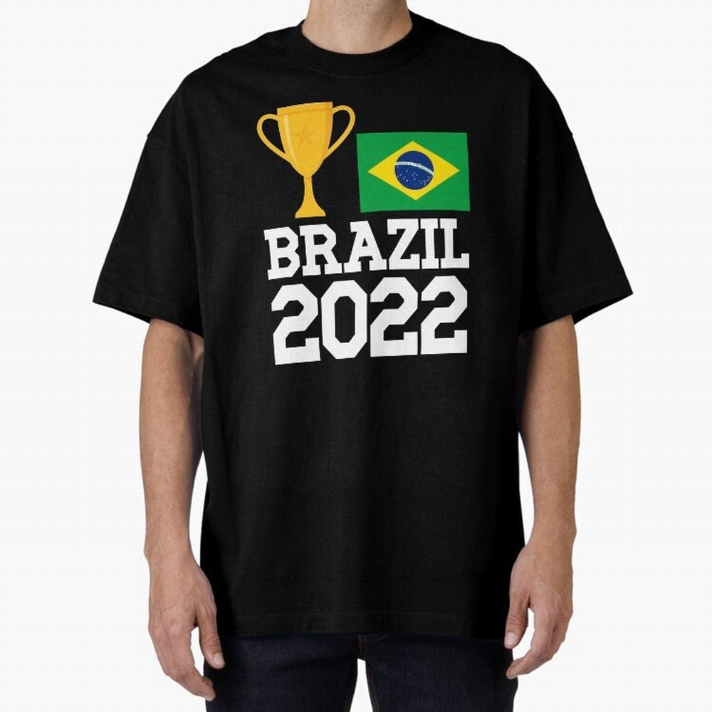 Brazil Soccer Team Fan Football Brazilian Flag 2022 T-Shirt - Brazil T shirt Soccer - Brazil Flag Vintage - Brazilian Oversized T-Shirt Join the Countdown to FIFA World Cup 2026 USA Canada Mexico for Fans of Neymar, Haaland and Cristiano Ronaldo