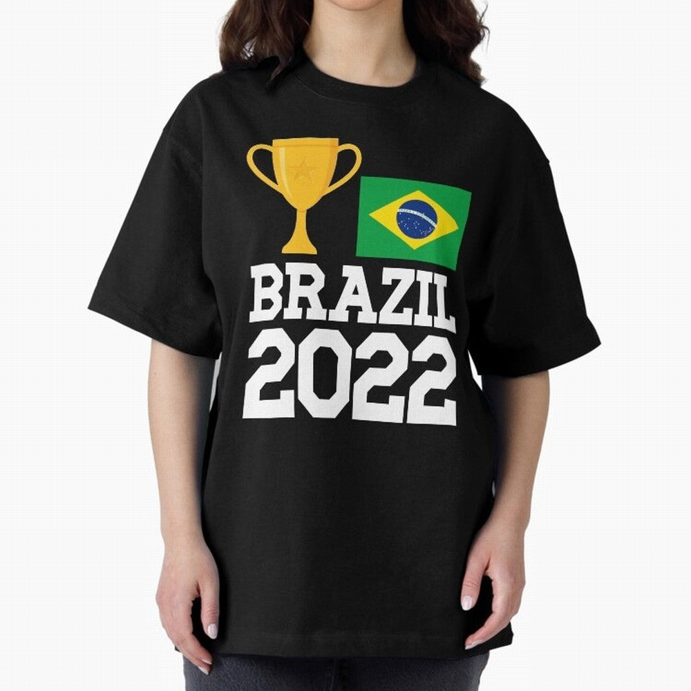 Brazil Soccer Team Fan Football Brazilian Flag 2022 T-Shirt - Brazil T shirt Soccer - Brazil Flag Vintage - Brazilian Oversized T-Shirt Join the Countdown to FIFA World Cup 2026 USA Canada Mexico for Fans of Neymar, Haaland and Cristiano Ronaldo
