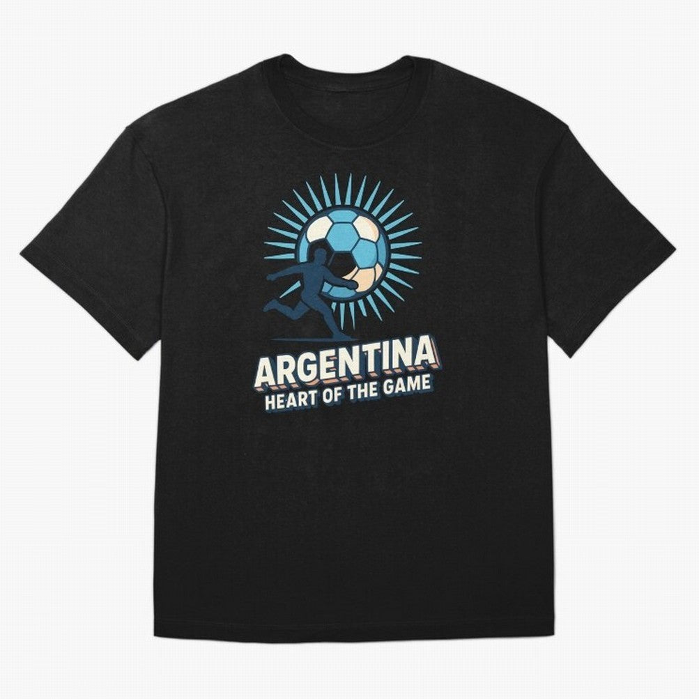 Argentina Heart of the Game ¨C Retro Soccer Fan Design Oversized T-Shirt Keep the Legacy of FIFA World Cup 2026 Group Stage for Fans of CR7 and Messi and Brazil, Bringing Tournament Hype, Historic Matchups, Family Viewing Parties and Global Sports