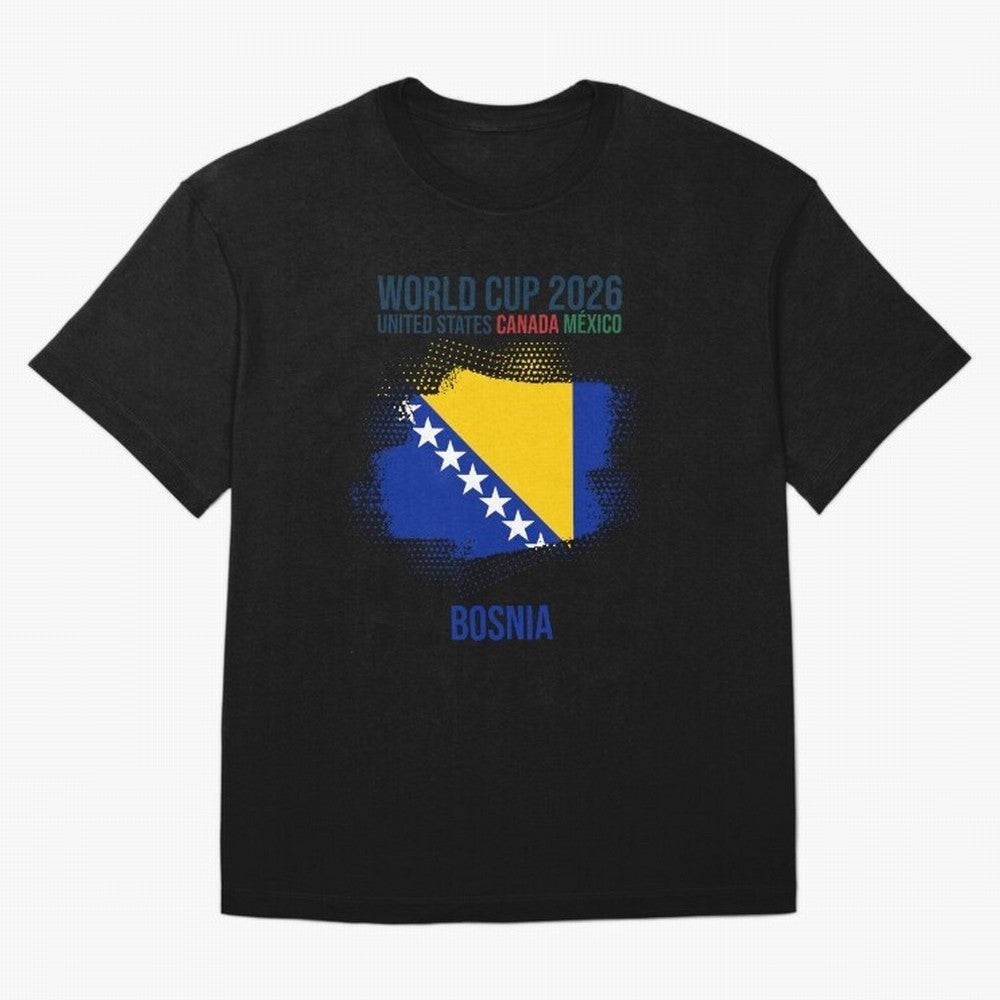 BOSNIA WORLD CUP 2026 Oversized T-Shirt Show Championship Spirit for FIFA World Cup 2026 USA Canada Mexico for Fans of Haaland and Mbappe and Argentina and Brazil, Bringing Championship Spirit, Famous Goals, Roaring Crowds and International