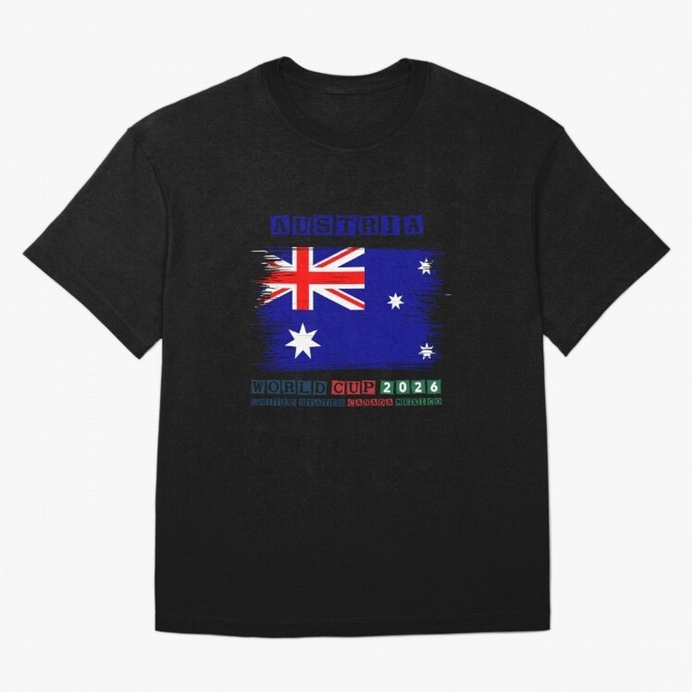 AUSTRIA WORLD CUP 2026 Oversized T-Shirt Join the Countdown to FIFA World Cup 2026 USA Canada Mexico Featuring Mbappe, Netherlands Energy, Stadium Memories, Football Loyalty, International Chants and Championship Tradition; Made for Die Hard