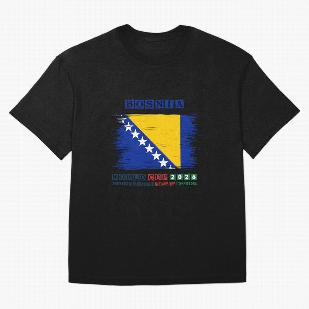 BOSNIA WORLD CUP 2026 Oversized T-Shirt Celebrate Every Goal in Match Day Hype around FIFA World Cup 2026 USA Canada Mexico, Messi, Neymar and Mbappe, Spain and Netherlands, Supporter Pride, Iconic Celebrations, Legendary Names and Global Match Day