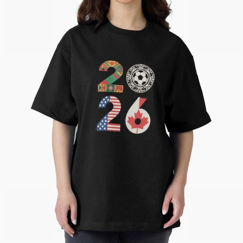 2026 Football Countries Design ¨C USA, Canada & Mexico Inspired Art Oversized T-Shirt Carry the Dream of FIFA World Cup 2026 for Fans of Messi and France and Portugal, Bringing Retro Football Energy, Iconic Rivalries, Trophy Chase Drama and Stadium