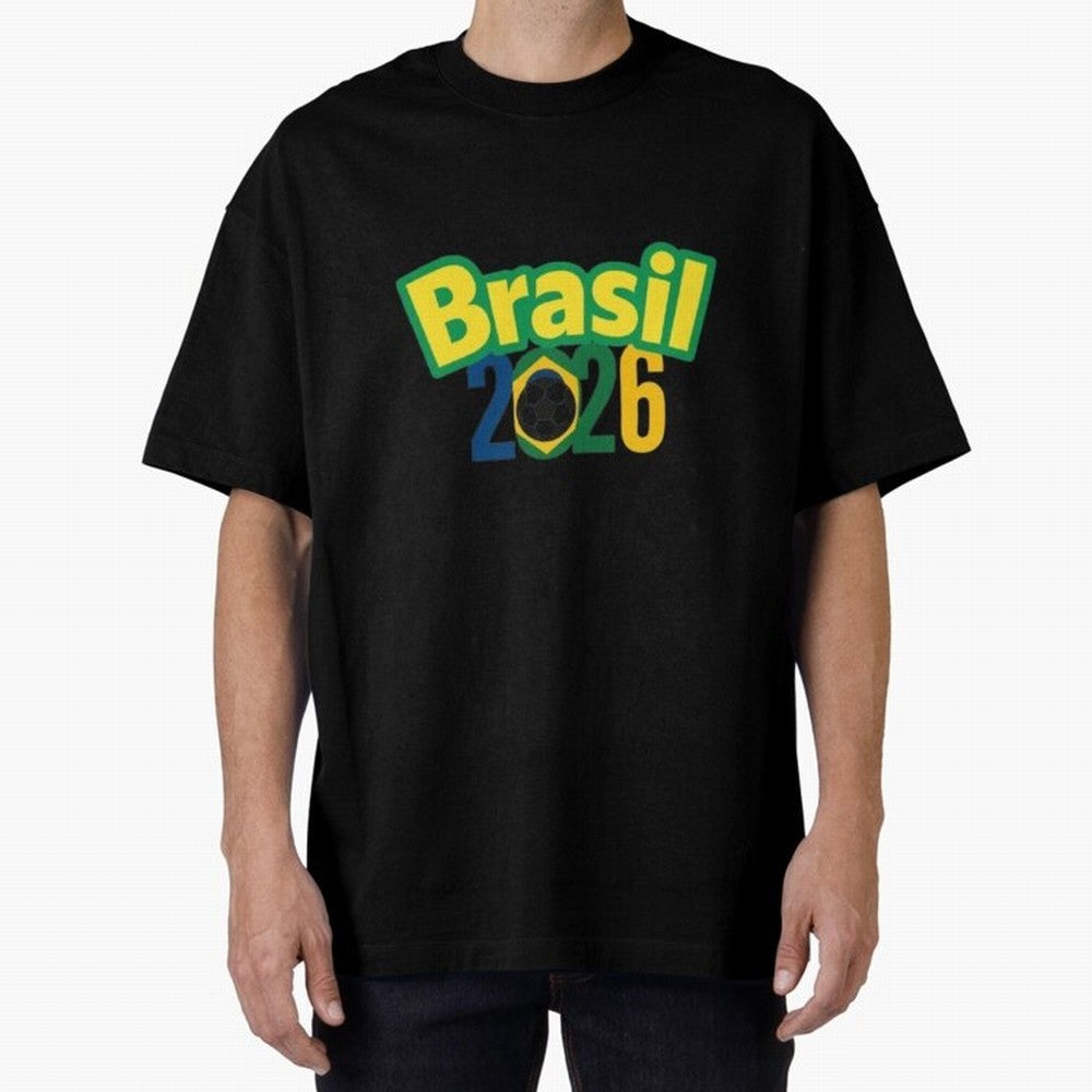 Brasil 2026 Football Mission - Road to Next World Cup T-Shirt Oversized T-Shirt Experience the Global Stage of FIFA World Cup 2026 USA Canada Mexico for Fans of Messi and Argentina and Brazil, Bringing Goal Celebration Energy, Supporter Heritage,