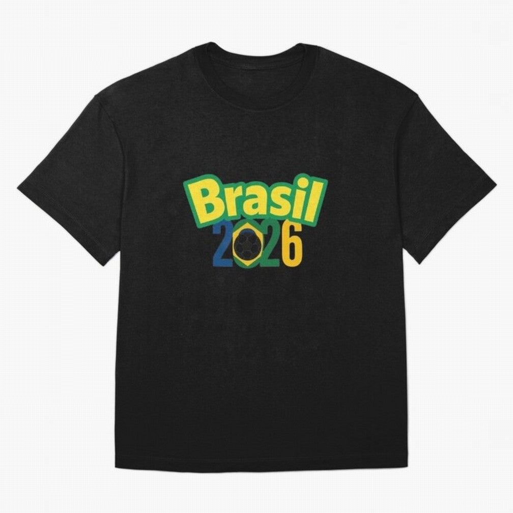 Brasil 2026 Football Mission - Road to Next World Cup T-Shirt Oversized T-Shirt Experience the Global Stage of FIFA World Cup 2026 USA Canada Mexico for Fans of Messi and Argentina and Brazil, Bringing Goal Celebration Energy, Supporter Heritage,