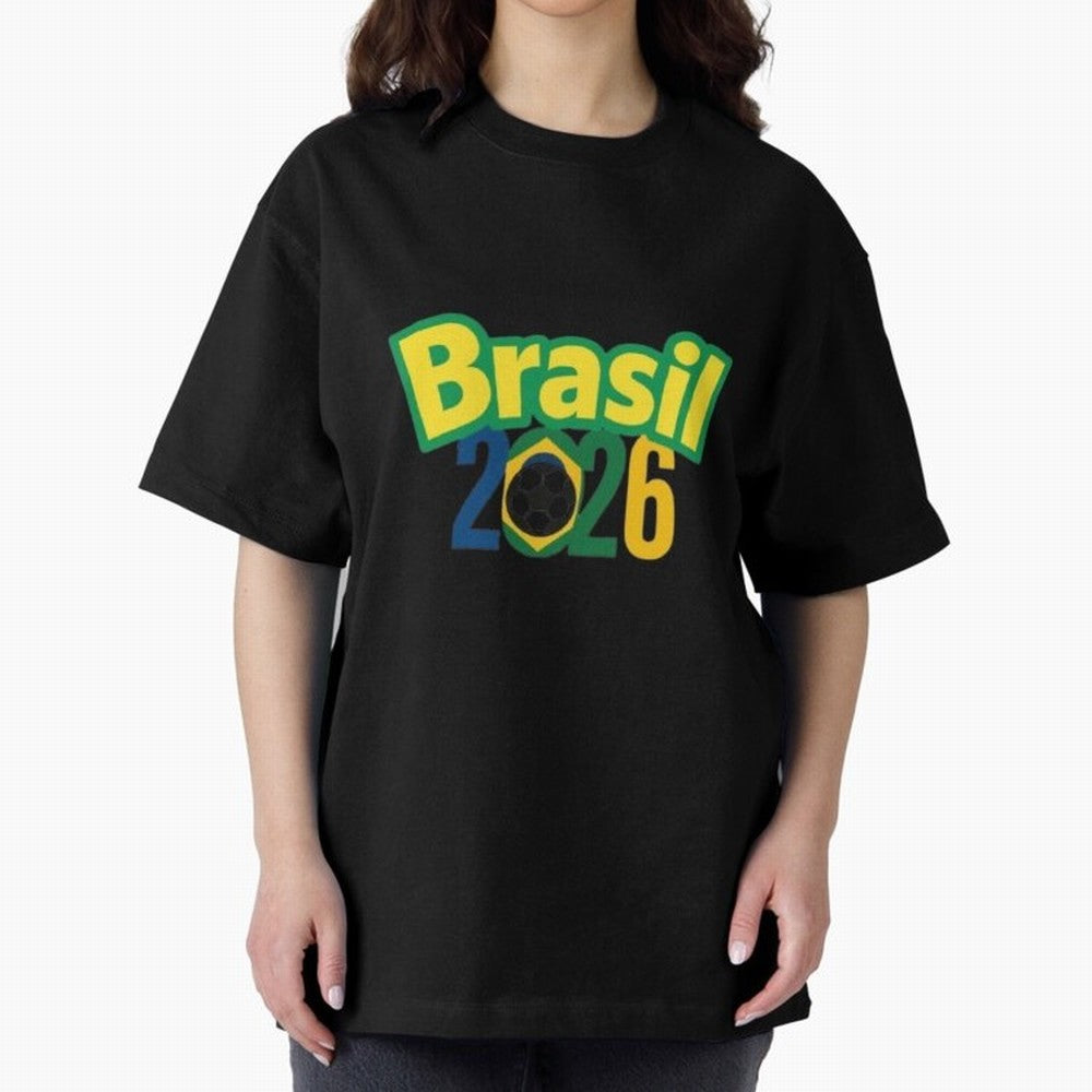 Brasil 2026 Football Mission - Road to Next World Cup T-Shirt Oversized T-Shirt Experience the Global Stage of FIFA World Cup 2026 USA Canada Mexico for Fans of Messi and Argentina and Brazil, Bringing Goal Celebration Energy, Supporter Heritage,