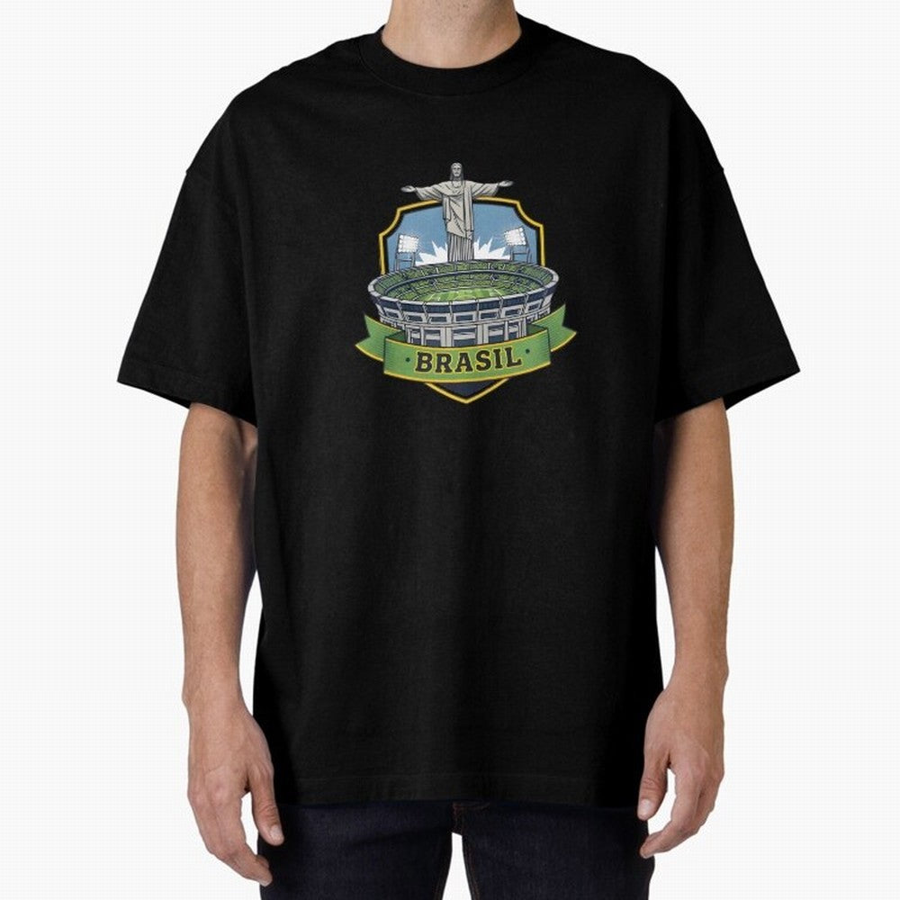 Brazil - World Cup 2026 Oversized T-Shirt Make Your Look Match FIFA World Cup 2026 Group Stage Spirit, Centered on Germany, Haaland and Mbappe, Retro Football Energy, Iconic Rivalries, Trophy Chase Drama and Stadium Atmosphere; Great for Watch
