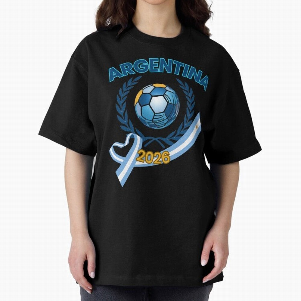 Argentina 2026 Oversized T-Shirt Get Ready for Match Day Hype around FIFA World Cup 2026, Mbappe and Neymar, England, Fan Favorite Moments, National Team Passion, Big Match Drama and Soccer History; Made for Collectors Who Enjoy Iconic Players,