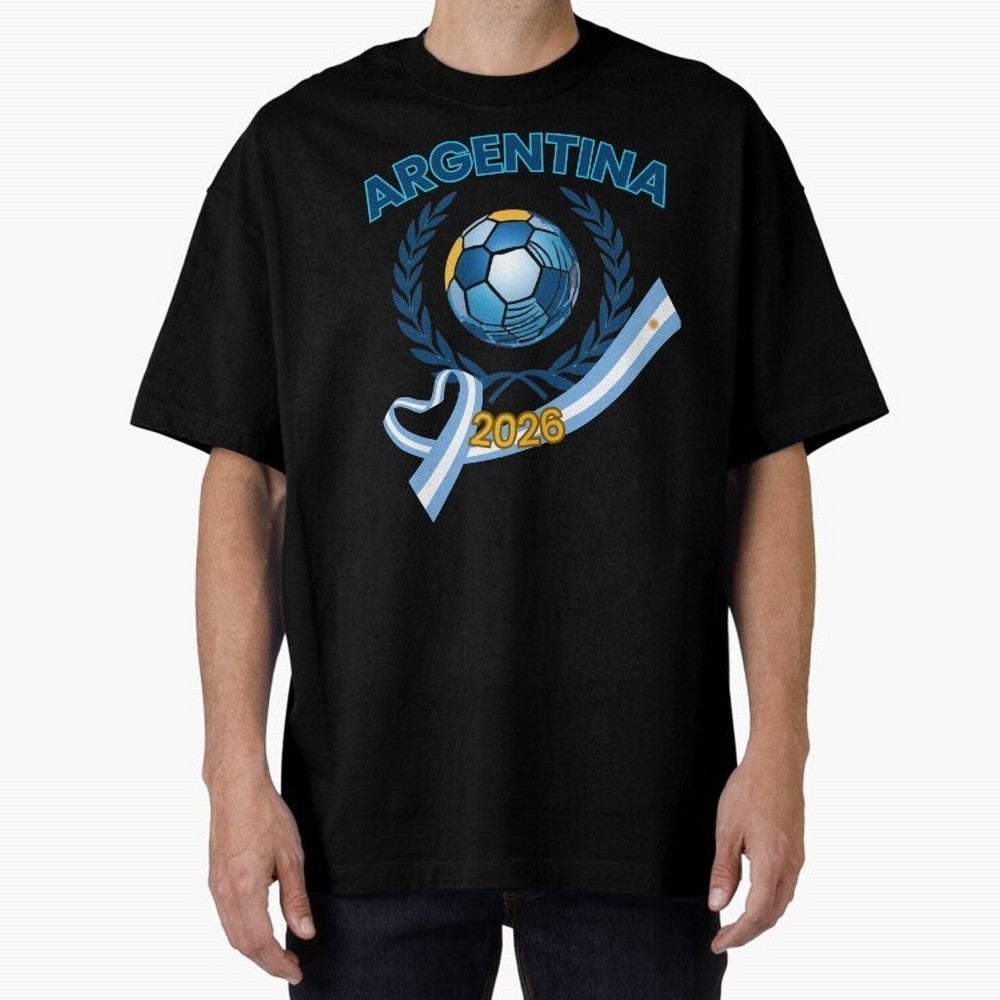 Argentina 2026 Oversized T-Shirt Get Ready for Match Day Hype around FIFA World Cup 2026, Mbappe and Neymar, England, Fan Favorite Moments, National Team Passion, Big Match Drama and Soccer History; Made for Collectors Who Enjoy Iconic Players,