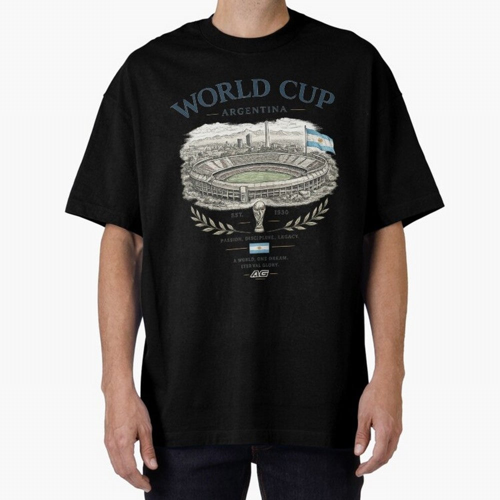 Argentina World Cup Vintage Streetwear Oversized T-Shirt Bring Supporter Culture to FIFA World Cup 2026 USA Canada Mexico Spirit, Made for Netherlands, Messi, Stadium Chants, National Pride, Trophy Dreams and Unforgettable Football Memories; Great