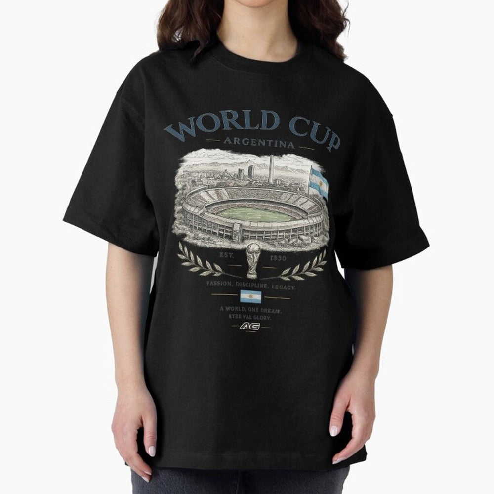 Argentina World Cup Vintage Streetwear Oversized T-Shirt Bring Supporter Culture to FIFA World Cup 2026 USA Canada Mexico Spirit, Made for Netherlands, Messi, Stadium Chants, National Pride, Trophy Dreams and Unforgettable Football Memories; Great