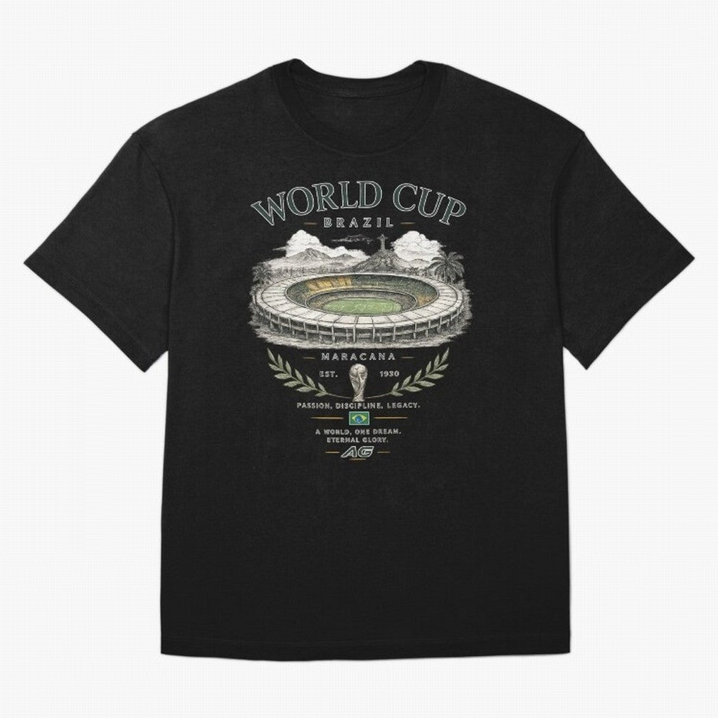 Brazil World Cup Maracana Streetwear Oversized T-Shirt Live the Energy of the FIFA World Cup 2026 Group Stage Journey through Mbappe Highlights, Portugal Pride, Goal Celebration Energy, Supporter Heritage, Football Icons and Worldwide Tournament