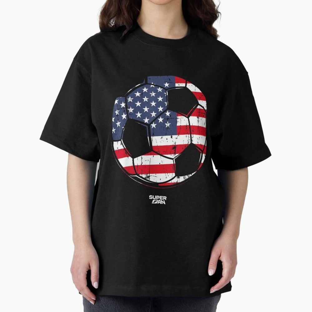2026 USA Soccer Fan World Cup Oversized T-Shirt Represent FIFA World Cup 2026 USA Canada Mexico for Fans of Mbappe and Brazil, Portugal and Argentina, Bringing Goal Celebration Energy, Supporter Heritage, Football Icons and Worldwide Tournament