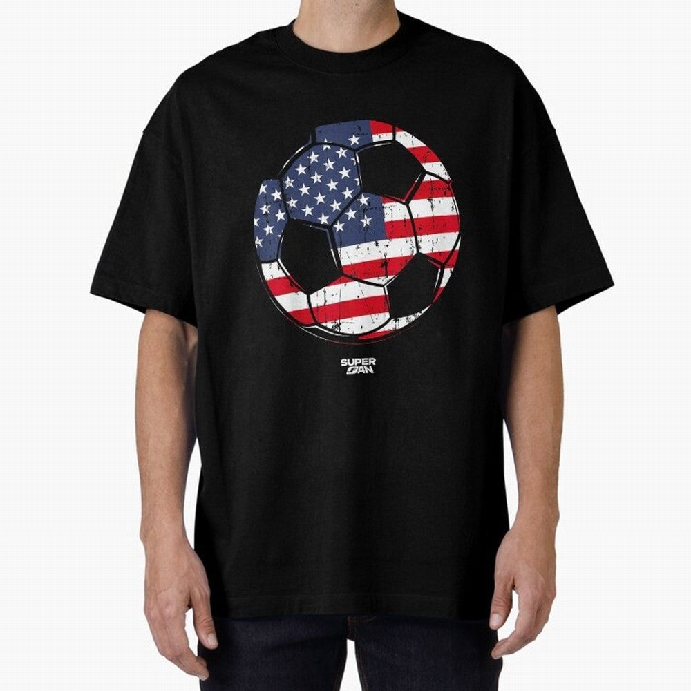 2026 USA Soccer Fan World Cup Oversized T-Shirt Represent FIFA World Cup 2026 USA Canada Mexico for Fans of Mbappe and Brazil, Portugal and Argentina, Bringing Goal Celebration Energy, Supporter Heritage, Football Icons and Worldwide Tournament