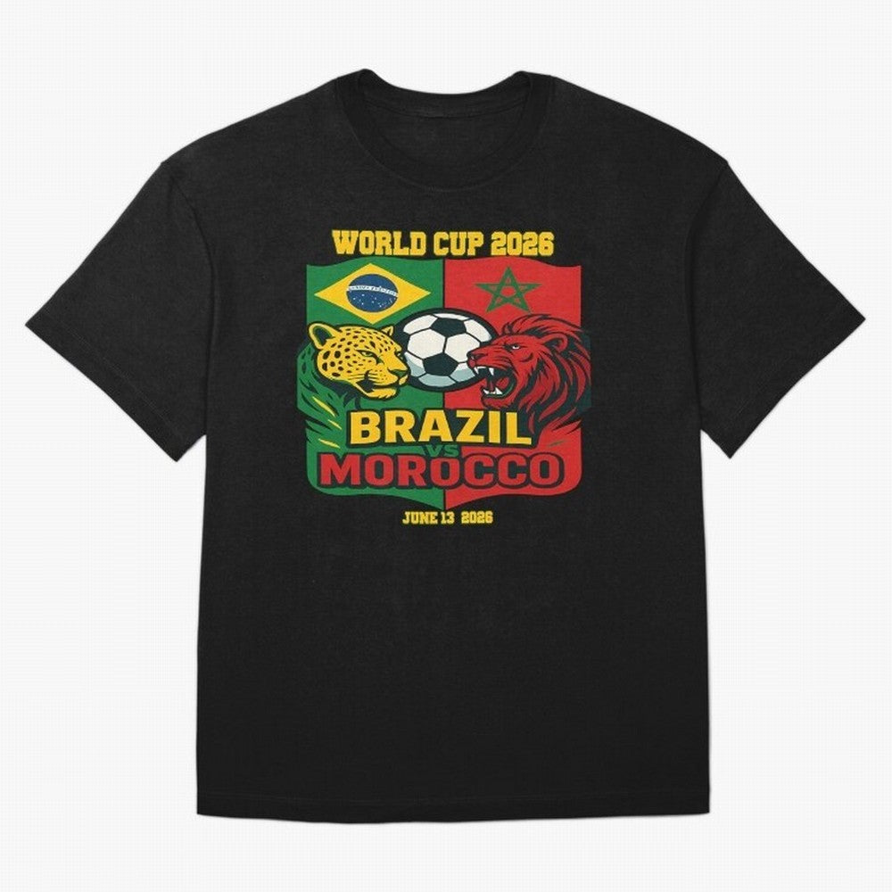 Brazil Vs Morocco June 13 2026 World Cup Soccer We Are Morocco Oversized T-Shirt Represent Football Lovers during FIFA World Cup 2026 Centered on Messi, Argentina and Brazil Energy, Stadium Memories, Football Loyalty, International Chants and