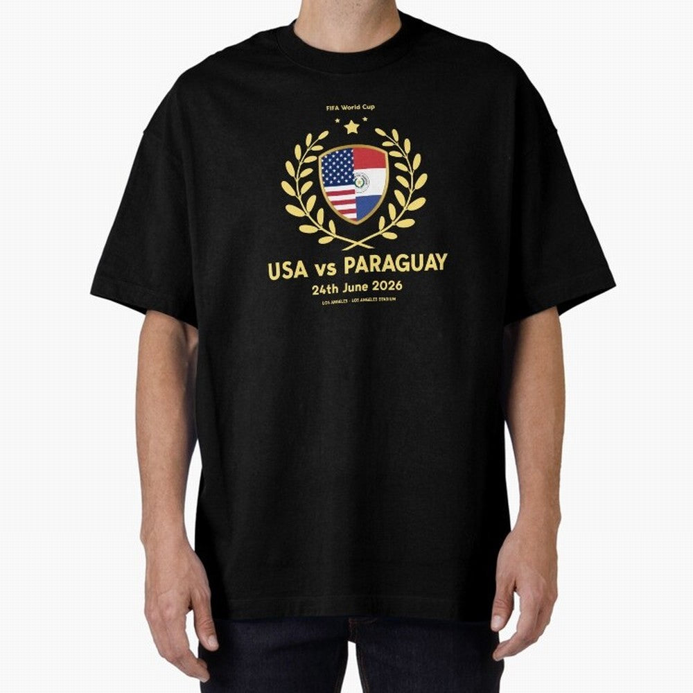 Copy of FIFA World Cup - USA v Paraguay Oversized T-Shirt Wear the Spirit of the FIFA World Cup 2026 USA Canada Mexico Journey through Cristiano Ronaldo, Haaland and CR7 Highlights, Germany Pride, Sports Nostalgia, International Competition, Famous