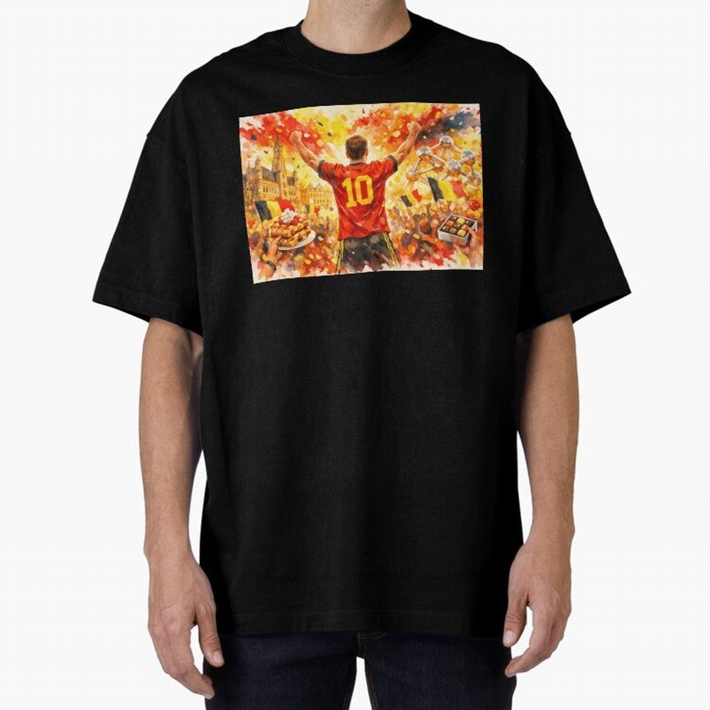 Belgian Celebration with Atomium Belgium Soccer Vibes Oversized T-Shirt Bring Stadium Energy to Match Day Hype around FIFA World Cup 2026 USA Canada Mexico, CR7 and Messi, Brazil, Portugal and Argentina, Worldwide Fan Energy, Dramatic Goals,