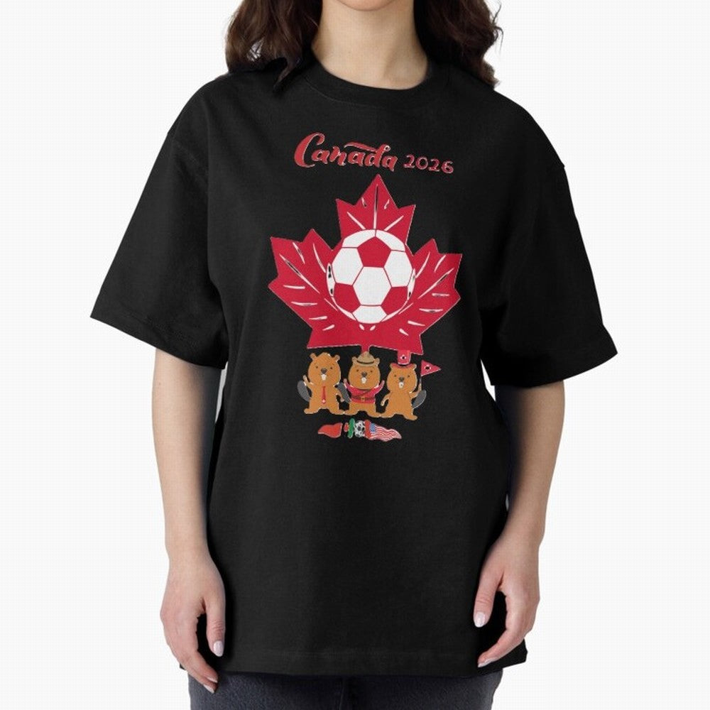 Canada 2026 Oversized T-Shirt Show Fan Pride Across the FIFA World Cup 2026 Group Stage Journey through Haaland and Mbappe Highlights, Argentina Pride, Match Day Excitement, Supporter Culture, Golden Goals and Global Football Passion; Ideal for