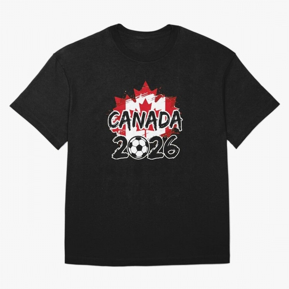 Canada World Cup 2026 Soccer Fan Game Day T-Shirt_86605883 Oversized T-Shirt Feel the Roar of FIFA World Cup 2026 Group Stage Connected to Haaland and Mbappe, Brazil, Portugal and Argentina Energy, Supporter Pride, Iconic Celebrations, Legendary