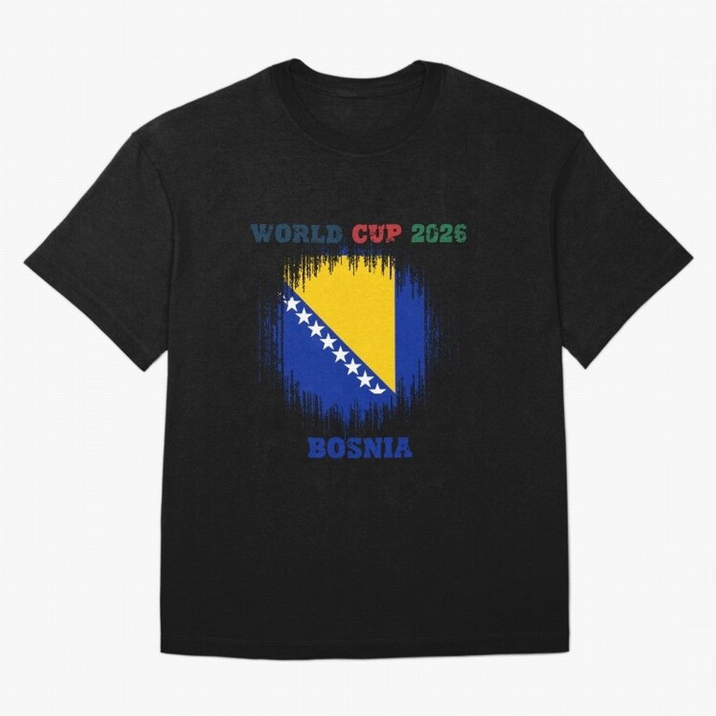BOSNIA WORLD CUP 2026 Oversized T-Shirt Spotlight FIFA World Cup 2026 Group Stage Spirit, Centered on England, Mbappe, Global Supporter Spirit, Legendary Goals, National Colors and Tournament Celebration; Perfect for People Who Love Argentina,