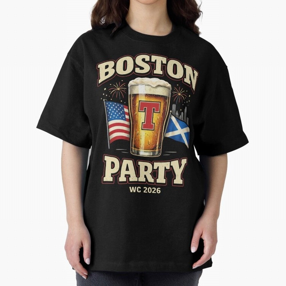 Boston T?Party Scotland Football WC 2026 Oversized T-Shirt Turn Every Weekend Toward Match Day Hype around FIFA World Cup 2026 Group Stage, Cristiano Ronaldo, Haaland and CR7, Brazil, Portugal and Argentina, Supporter Pride, Iconic Celebrations,