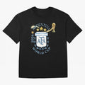 Argentina Football Champion World Cup 2026 - Gold Stars Watercolor Oversized T-Shirt Bring Home FIFA World Cup 2026 Spirit, Filled with Argentina, Messi, CR7 and Mbappe, Retro Football Energy, Iconic Rivalries, Trophy Chase Drama and Stadium