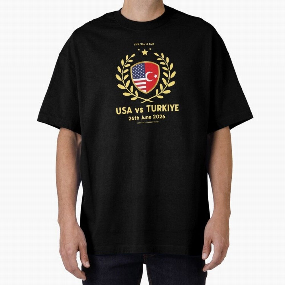 Copy of FIFA World Cup - USA v Turkiye Oversized T-Shirt Keep the Match Day Mood of FIFA World Cup 2026 USA Canada Mexico Made for Mbappe, Brazil Energy, Match Day Excitement, Supporter Culture, Golden Goals and Global Football Passion; Great for