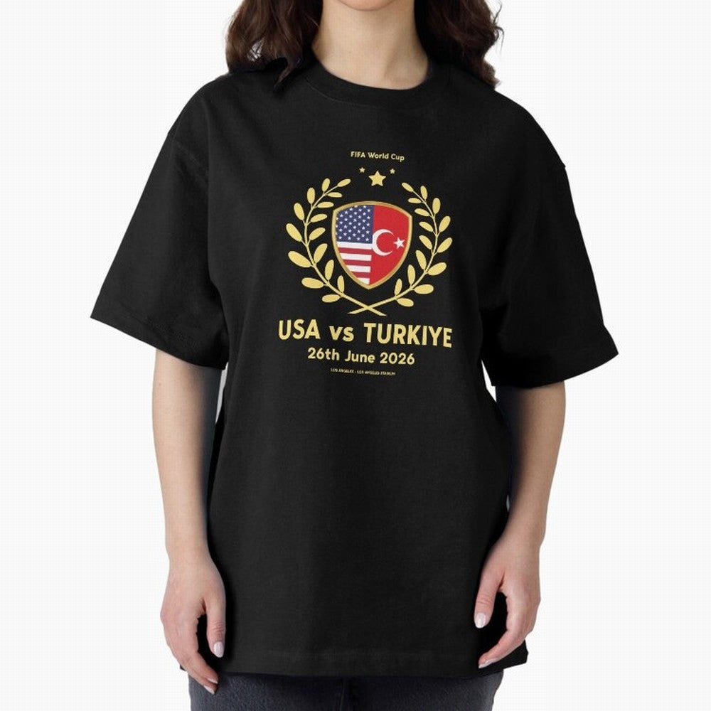 Copy of FIFA World Cup - USA v Turkiye Oversized T-Shirt Keep the Match Day Mood of FIFA World Cup 2026 USA Canada Mexico Made for Mbappe, Brazil Energy, Match Day Excitement, Supporter Culture, Golden Goals and Global Football Passion; Great for