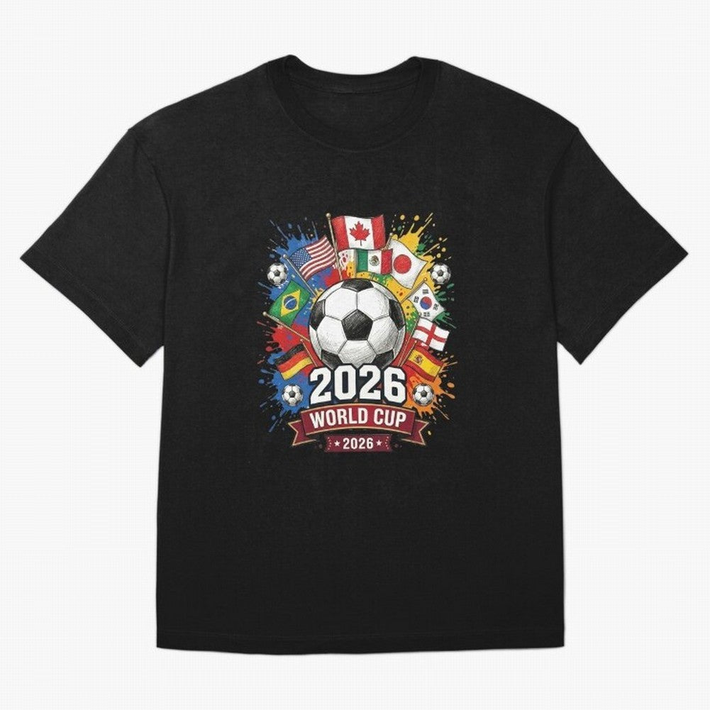 2026 World Cup Soccer Flags Graphic Oversized T-Shirt Bring Match Day Fire to Match Day Hype around FIFA World Cup 2026 USA Canada Mexico, CR7 and Messi, Germany, Soccer Culture, Superstar Moments, National Team Dreams and Competitive Fire; Great