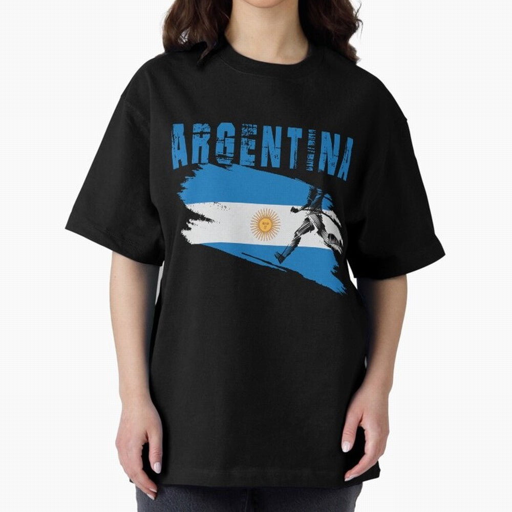 Argentina World Cup 2026 ¨C Pride in Motion Oversized T-Shirt Enjoy Match Day Hype around FIFA World Cup 2026, Haaland, Argentina, France and Brazil, Tournament Hype, Historic Matchups, Family Viewing Parties and Global Sports Pride; Great for