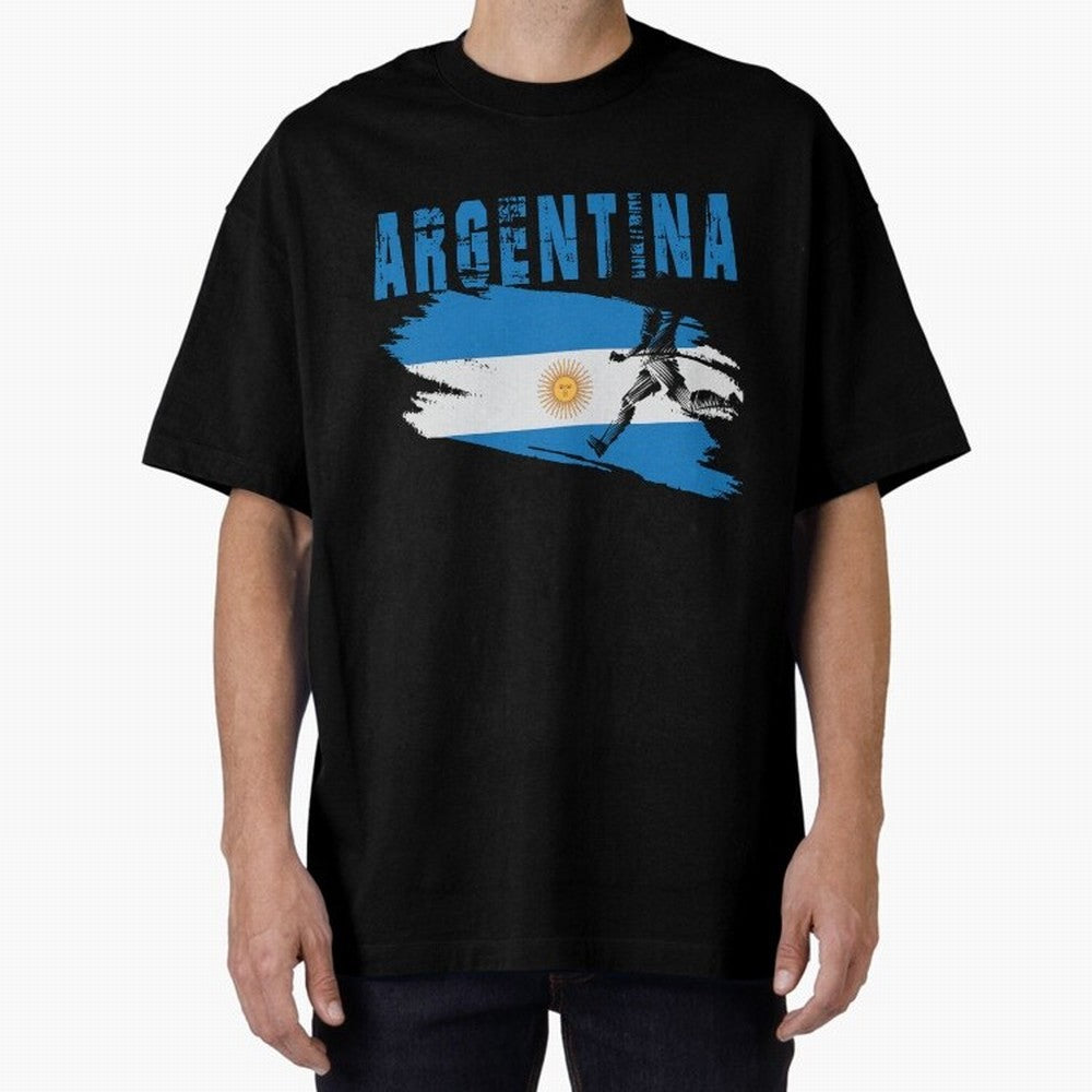 Argentina World Cup 2026 ¨C Pride in Motion Oversized T-Shirt Enjoy Match Day Hype around FIFA World Cup 2026, Haaland, Argentina, France and Brazil, Tournament Hype, Historic Matchups, Family Viewing Parties and Global Sports Pride; Great for