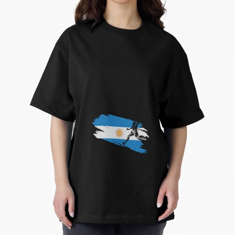 Argentina 2026 ¨C Muchachos ¨C Rumbo a la Cuarta en USA 2026 Oversized T-Shirt Honor Football Greatness during Match Day Hype around FIFA World Cup 2026, CR7 and Messi, Portugal, Vintage Soccer Flavor, Modern Football Stars, National Flags and