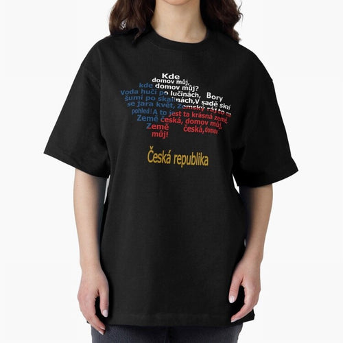 ?esk¨¢ republika (Anthem, map, and flag) Oversized T-Shirt Carry Global Football Passion for FIFA World Cup 2026, Featuring Messi, CR7 and Mbappe, France, Sports Nostalgia, International Competition, Famous Players and Unforgettable Victories; Made