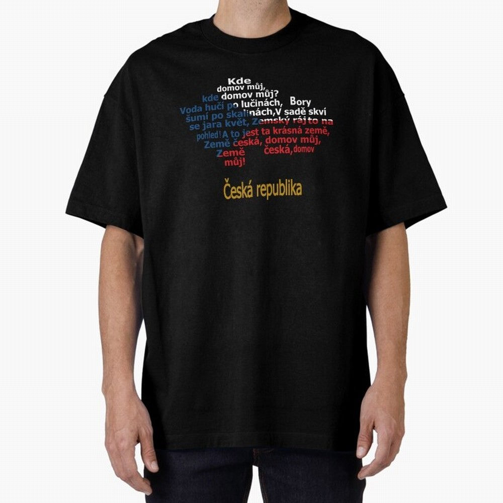 ?esk¨¢ republika (Anthem, map, and flag) Oversized T-Shirt Carry Global Football Passion for FIFA World Cup 2026, Featuring Messi, CR7 and Mbappe, France, Sports Nostalgia, International Competition, Famous Players and Unforgettable Victories; Made