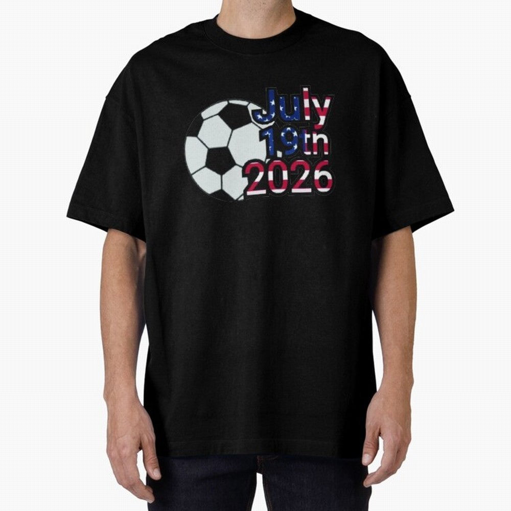 2026 USA Oversized T-Shirt Step into FIFA World Cup 2026 Group Stage Driven by Messi, Neymar and Mbappe, England, France and Netherlands Energy, Football Festival Excitement, Trophy Ambitions, Country Rivalries and Star Player Buzz; Great for Watch