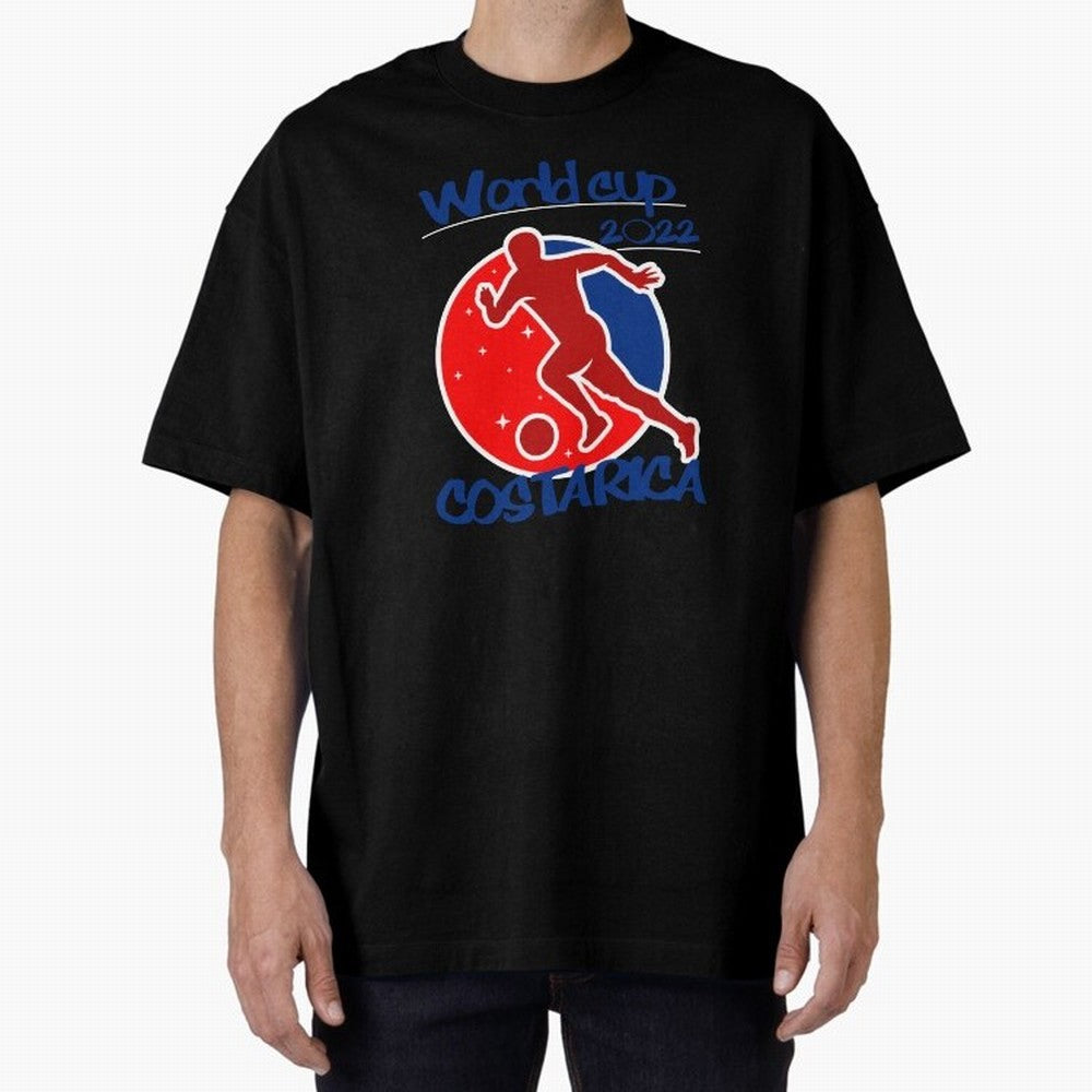 Costa Rica World Cup 2022 Oversized T-Shirt Remember Iconic Moments from FIFA World Cup 2026 USA Canada Mexico Spirit, Featuring France and Portugal, Messi, Retro Football Energy, Iconic Rivalries, Trophy Chase Drama and Stadium Atmosphere; Created