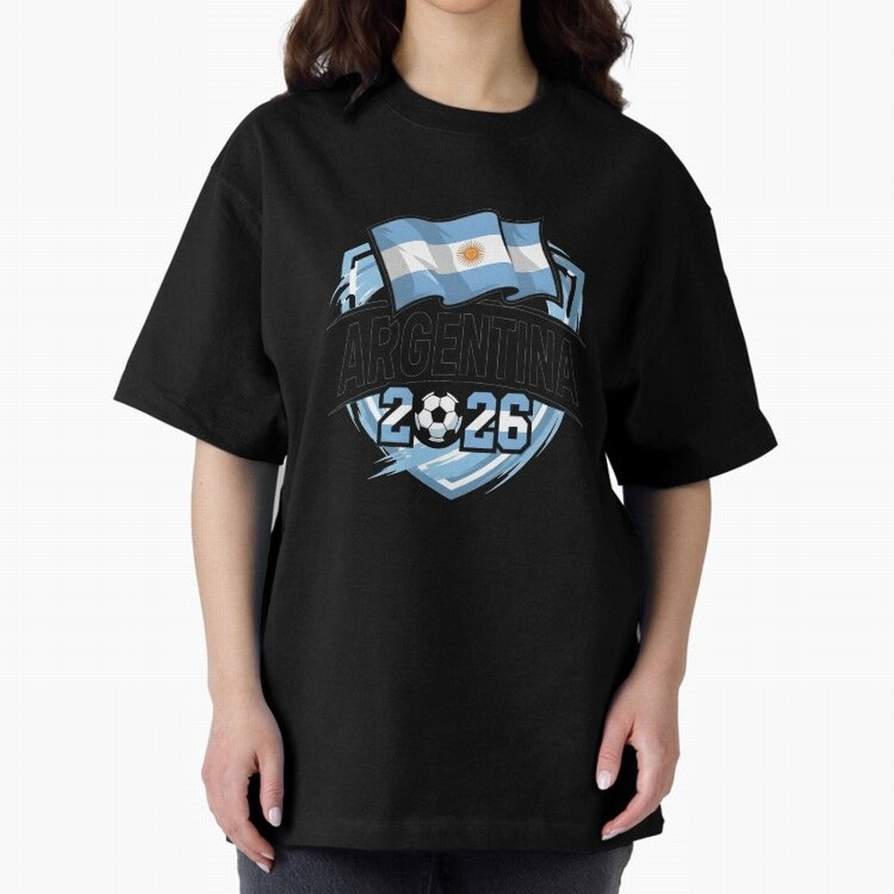 ARGENTINA World Cup 2026 Poster ¨C ARGENTINA Football Oversized T-Shirt Share the Excitement of FIFA World Cup 2026 USA Canada Mexico Spirit, Featuring England, Neymar, Haaland and Cristiano Ronaldo, Soccer Culture, Superstar Moments, National Team