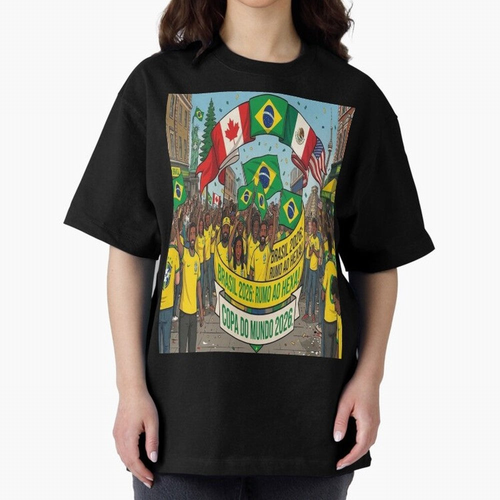 Brazil World Cup 2026 Oversized T-Shirt Represent Fans Who Live for Global Football Passion for FIFA World Cup 2026 USA Canada Mexico, Built around Mbappe, France and Portugal, Sports Nostalgia, International Competition, Famous Players and