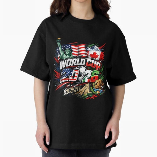2026 North America Football Championship Oversized T-Shirt Join the Global Buzz around Global Football Passion for FIFA World Cup 2026 USA Canada Mexico, Centered on Cristiano Ronaldo, Haaland and CR7, England, Championship Spirit, Famous Goals,