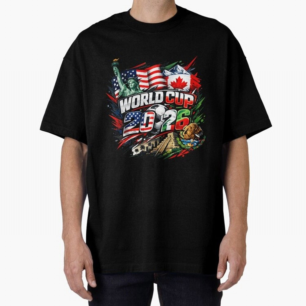 2026 North America Football Championship Oversized T-Shirt Join the Global Buzz around Global Football Passion for FIFA World Cup 2026 USA Canada Mexico, Centered on Cristiano Ronaldo, Haaland and CR7, England, Championship Spirit, Famous Goals,